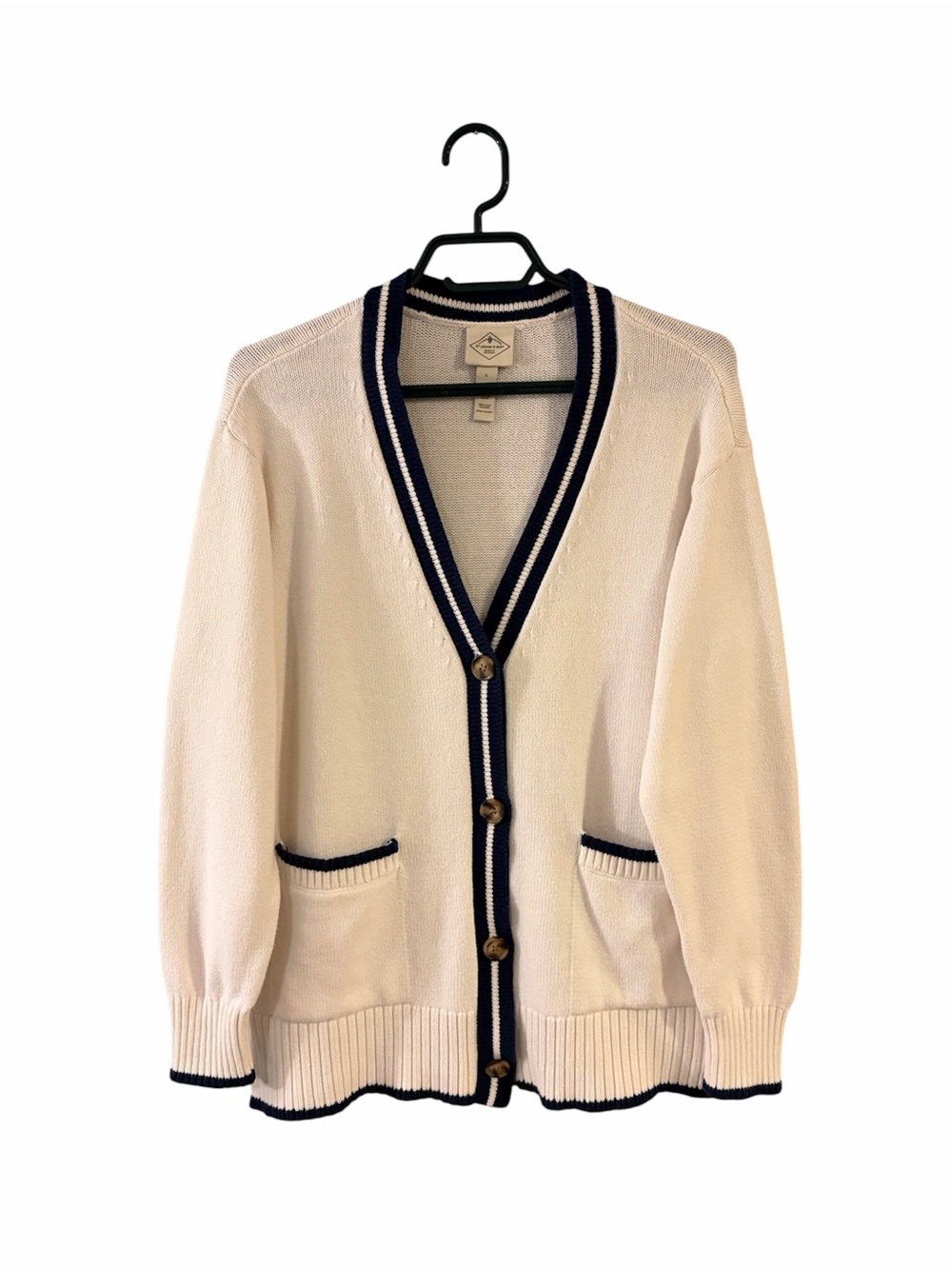 St. John’s Bay ($65) Cotton Blend Varsity Cardigan Sweater - PTP 23 - Picture 3 of 3
